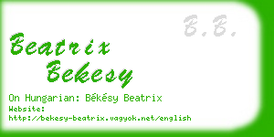 beatrix bekesy business card