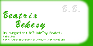 beatrix bekesy business card